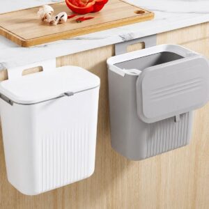 Basurero con tapa para colgar en puerta